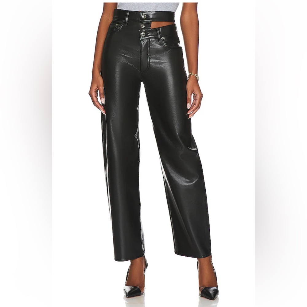 SOLD OUT EVERYWHERE!! AGOLDE Recycled Leather Broken Waistband in Detox SIZE 27